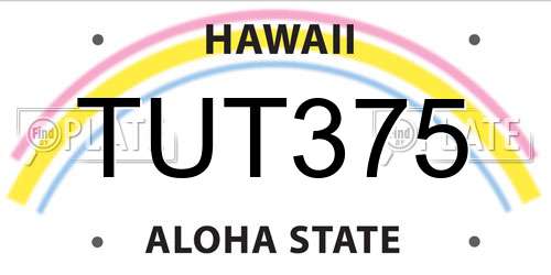 TUT375 Hawaii License Plate