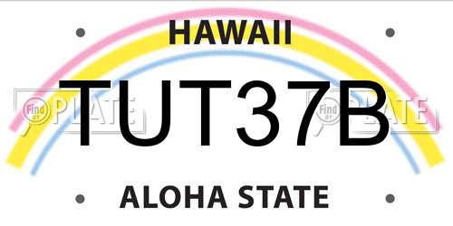TUT37B Hawaii License Plate