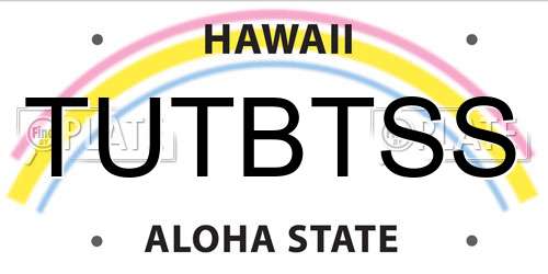 TUTBTSS Hawaii License Plate