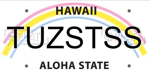TUZSTSS Hawaii License Plate