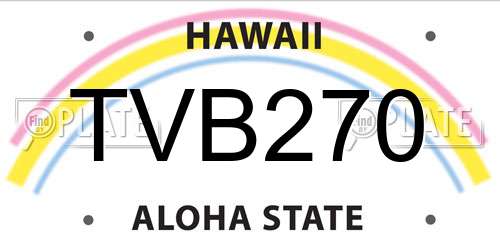 TVB270 Hawaii License Plate