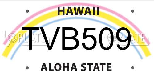 TVB509 Hawaii License Plate