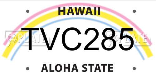 TVC285 Hawaii License Plate