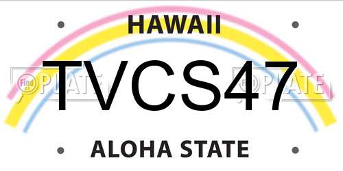 TVCS47 Hawaii License Plate