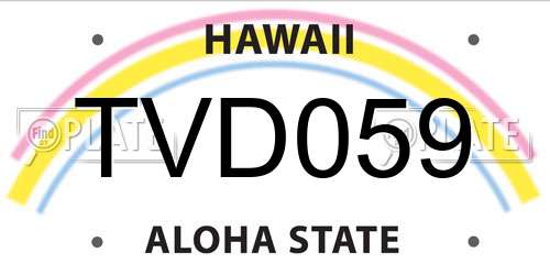 TVD059 Hawaii License Plate