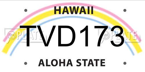TVD173 Hawaii License Plate
