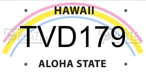 TVD179 Hawaii License Plate