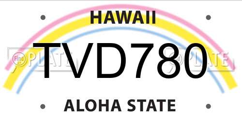 TVD780 Hawaii License Plate