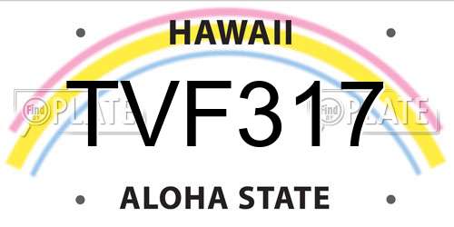 TVF317 Hawaii License Plate