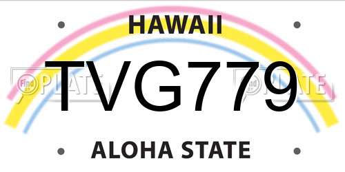 TVG779 Hawaii License Plate