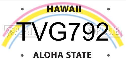 TVG792 Hawaii License Plate