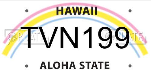 TVN199 Hawaii License Plate
