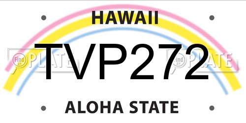 TVP272 Hawaii License Plate