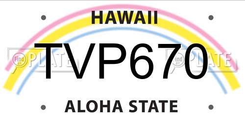 TVP670 Hawaii License Plate