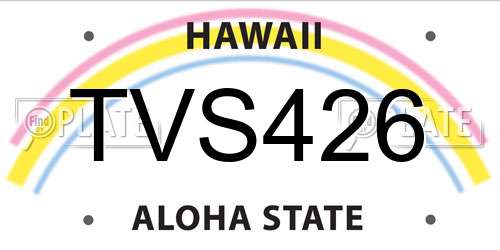TVS426 Hawaii License Plate