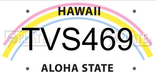 TVS469 Hawaii License Plate