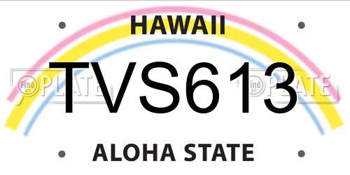 TVS613 Hawaii License Plate