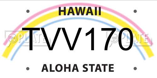 TVV170 Hawaii License Plate