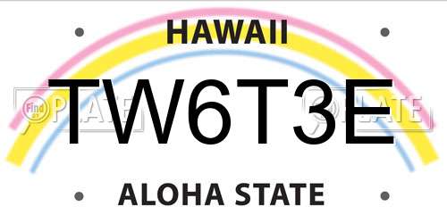 TW6T3E Hawaii License Plate