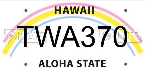 TWA370 Hawaii License Plate