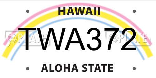 TWA372 Hawaii License Plate