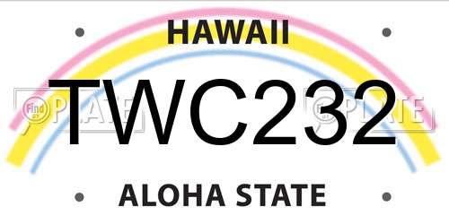 TWC232 Hawaii License Plate