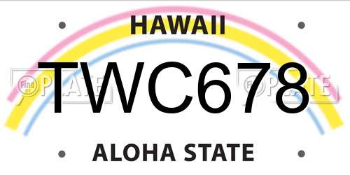 TWC678 Hawaii License Plate