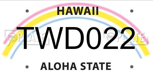 TWD022 Hawaii License Plate