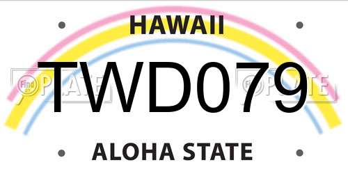 TWD079 Hawaii License Plate