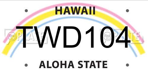 TWD104 Hawaii License Plate