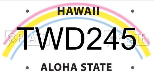TWD245 Hawaii License Plate
