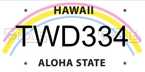 TWD334 Hawaii License Plate