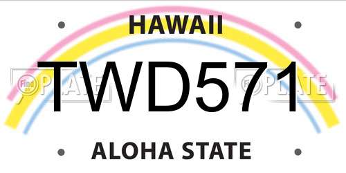 TWD571 Hawaii License Plate