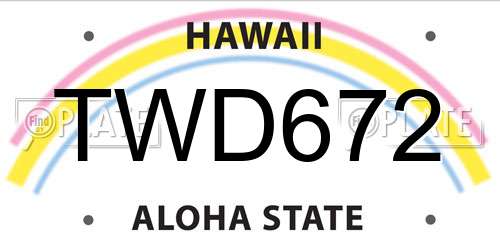 TWD672 Hawaii License Plate