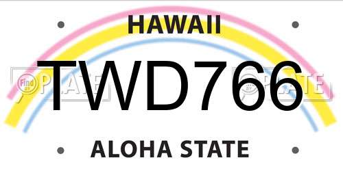 TWD766 Hawaii License Plate
