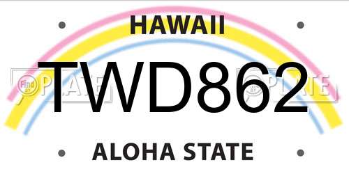 TWD862 Hawaii License Plate
