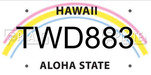 TWD883 Hawaii License Plate