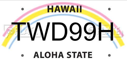 TWD99H Hawaii License Plate