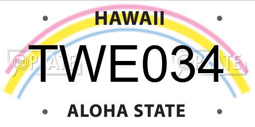 TWE034 Hawaii License Plate