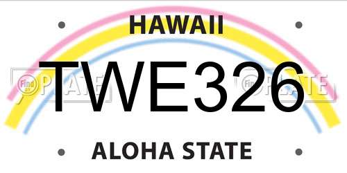 TWE326 Hawaii License Plate