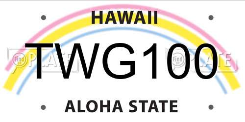 TWG100 Hawaii License Plate