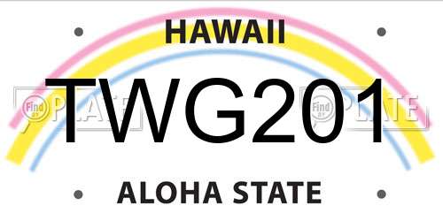 TWG201 Hawaii License Plate