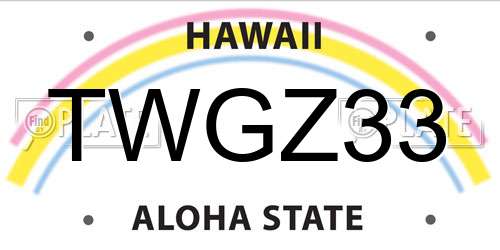 TWGZ33 Hawaii License Plate