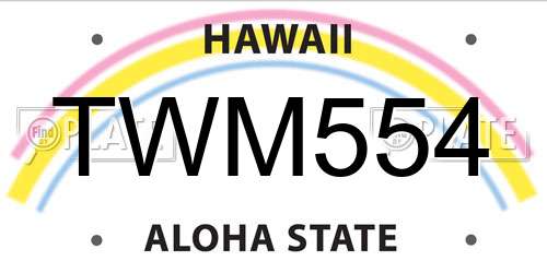 TWM554 Hawaii License Plate