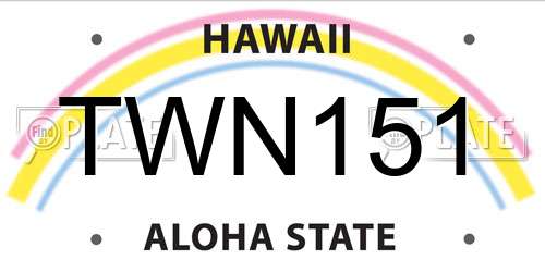 TWN151 Hawaii License Plate