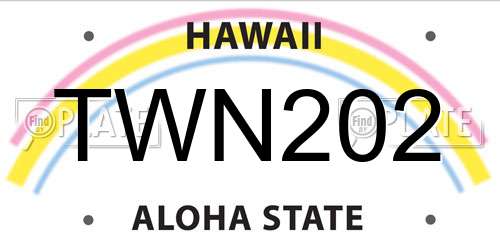 TWN202 Hawaii License Plate