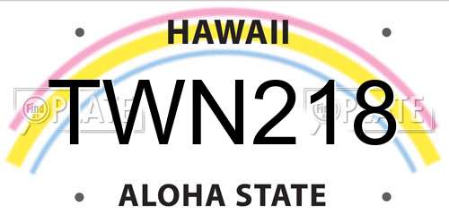 TWN218 Hawaii License Plate