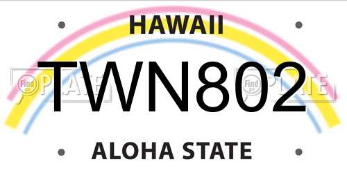 TWN802 Hawaii License Plate