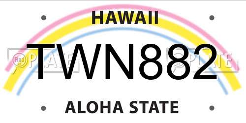 TWN882 Hawaii License Plate