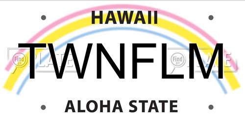 TWNFLM Hawaii License Plate